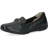 CAPRICE Damen Slipper aus Leder mit Schnalle, Schwarz (Black