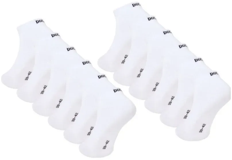 6–24 Paar DOCKS Sneaker Socken Baumwolle Atmungsaktive Damen & Herren weiß 39-42 12er Pack
