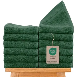 Hausfelder Gästehandtücher Handtuchset 50 x 30 cm dunkelgrün 12 St.