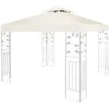 Herrselsam Ersatzdach für Pavillon 3x3m Pavillondach Beige Doppeldach Schutzhaube Wasserdicht Pavillon Ersatzbezug Polyester PVC beschichtet UV-Schutz Gartenpavillon Esatzdach