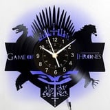 KingLive Game of Thrones Vinyl Wanduhr-Einzigartige Wohnkultur - Handmade Living R Geburtstag Jubiläumsgeschenk für Männer Frauen (led)