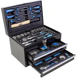 Karcher Werkzeugkasten - 117-teiliges Werkzeugset aus Chrom Vanadium & Karbonstahl mit Hammer, Schraubendreher, Steckschlüssel, Bitsatz uvm.