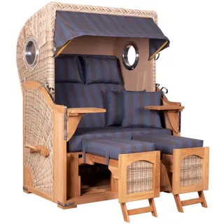 Strandkorb Düne Bullauge Teak PE Shell Dessin 582