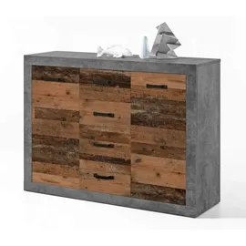 Bega Consult Kommode Sideboard INDIANA 4 Beton und Old Wood Optik
