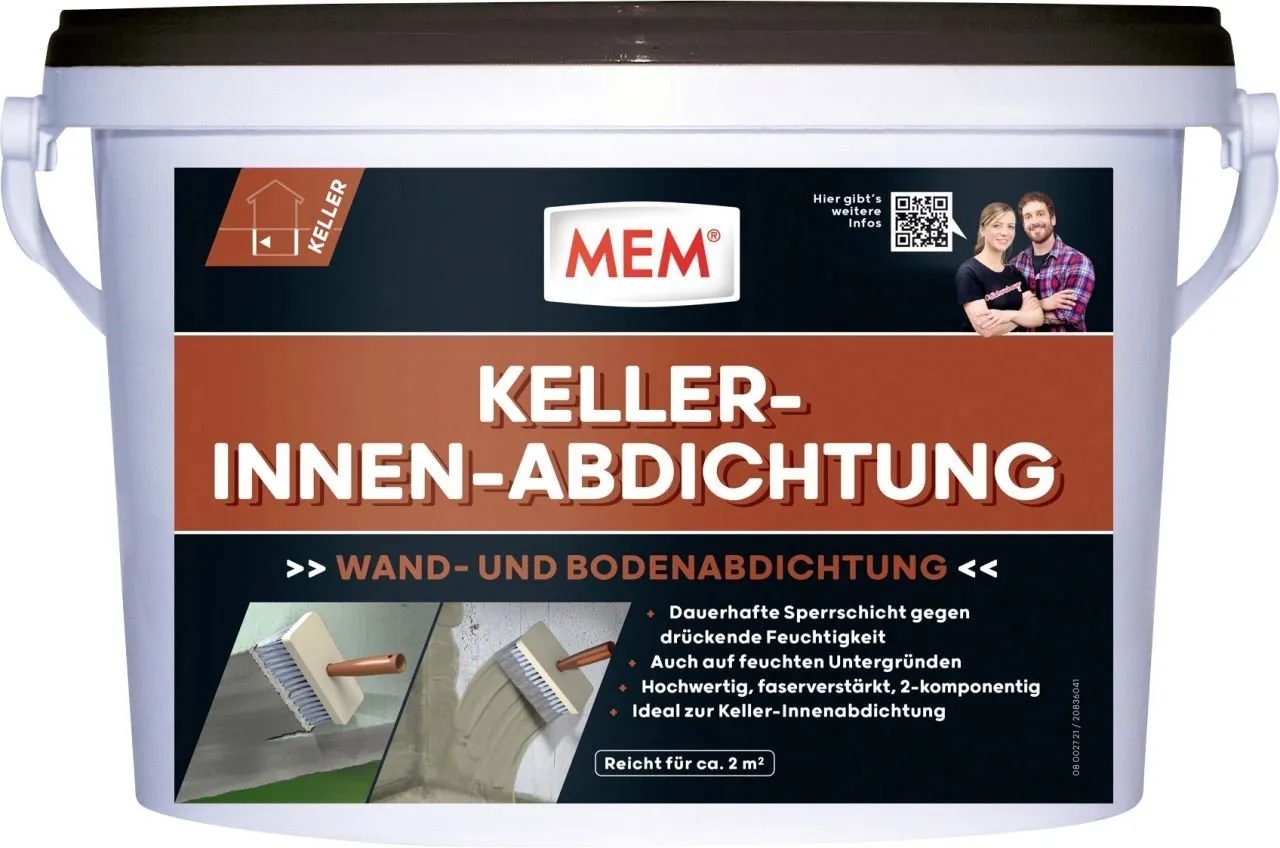 MEM Bauchemie Granit Bodenfliese MEM Keller-Innen-Abdichtung 5 kg, Weiß weiß