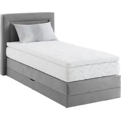 Boxspringbett, grau, B:105cm L:210cm, WESTFALIA SCHLAFKOMFORT, Komplettbetten, Boxspringbett, wahlweise mit Bettkasten und Topper