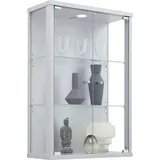 fif möbel Vitrine OPTIMA Hängevitrine/Glasvitrine 2x Glastür,perfekt für Sammler,Sammlervitrine silberfarben