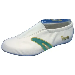 IWA Gymnastikschuh 405 - Creme mit grünen Streifen - 28