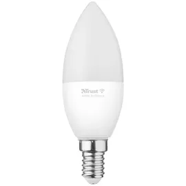 Trust E14 Smart Lampe, Dimmbar LED Birne, Leuchtmittel für Alexa und Google Home, Kein Hub Erforderlich, 2.4GHz Glühbirne RGB, WI-Fi Lampe, Weiß - 2er-Pack