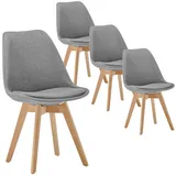 Deuline Esszimmerstühle Stoffbezug-Grau Esszimmerstuhl mit 28mm stärke Massivholzbeine SGS geprüft Polsterstuhl Stühle Oslo+ 4er-Set 521205