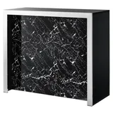Casa Padrino Designer Bar 120 x 48 x 104,5 cm Silber/Schwarz