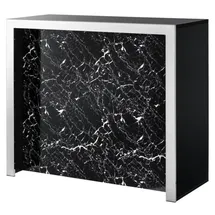 Casa Padrino Designer Bar 120 x 48 x 104,5 cm Silber/Schwarz
