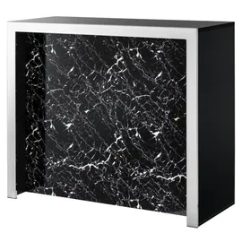 Casa Padrino Designer Bar 120 x 48 x 104,5 cm Silber/Schwarz