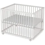 Sämann Babybett Laufgitter 75x100 cm Matratze Basic weiß Premium Kollektion Laufstall weiß