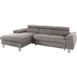 Cotta Eckcouch Kunstleder 3-Sitzer Grau