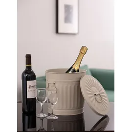 Jinfa Ascheeimer Metall 21,5 cm Höhe 7 l grau