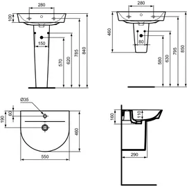 Ideal Standard Connect Air Arc Waschtisch 55 x 46 cm (E069801)