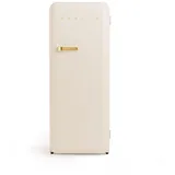 CREATE / RETRO FRIDGE 150 GOLD/Kühlschrank mit Gefrierfach 281L in Cremeweiß, Griff Gold / 102W, niedriger Energieverbrauch, 150cm, 3 Ablagen, Temperaturregelung,60x60x150cm