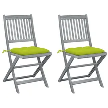 vidaXL Klappbare Gartenstühle 50 x 50 x 88 cm grau/grün 2 St.