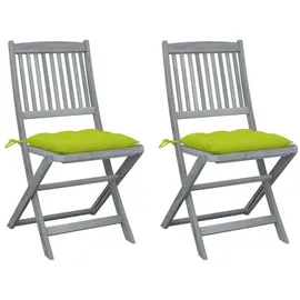 vidaXL Klappbare Gartenstühle 50 x 50 x 88 cm grau/grün 2 St.