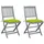 vidaXL Klappbare Gartenstühle 50 x 50 x 88 cm grau/grün 2 St.