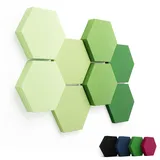 FENNEXT® Schallabsorber Akustikpaneele [8 Stk.] für spürbar reduzierte Geräusche I Modernes Akustikbild aus Hexagon Akustikplatten I Unbedenkliche Wand Paneele hergestellt in der EU I 3D Panels