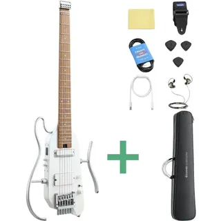Donner HUSH-X PRO Silent E-Gitarre white