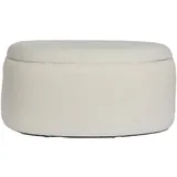 FineBuy Sitzhocker mit Stauraum Stoff 81 x 40 x 62 cm Creme