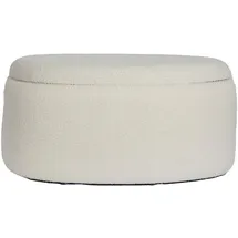 FineBuy Sitzhocker mit Stauraum Stoff 81 x 40 x 62 cm Creme
