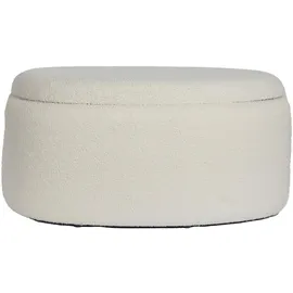 FineBuy Sitzhocker mit Stauraum Stoff 81 x 40 x 62 cm Creme