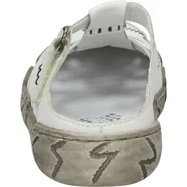 Rieker Damen Clog aus Leder offen mit Klettverschluss und Riricon Sohle L0396, Größe:40 EU, Farbe:Weiß - Weiß 40