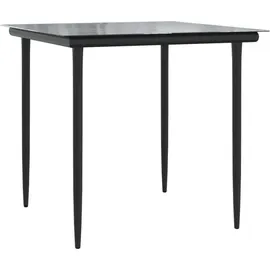vidaXL 3-tlg. Garten-Essgruppe mit Kissen Schwarz und Grau Poly Rattan