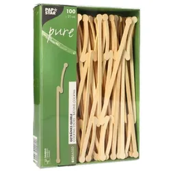 PAPSTAR 100 Getränke-Quirle, Bambus "pure" 21 cm "Flash"