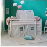 Homestyle4u Tunnel Bogen Zelt Bettzelt Grau