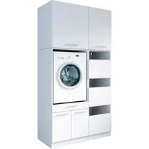 laundreezy Mehrzweckschrank-Set 118 x 238 x 68 cm Weiß
