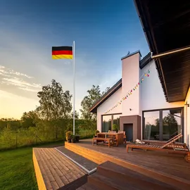 Tectake Aluminium Fahnenmast wetterfest inklusive Seilzug und Bodenhülse | Bunt