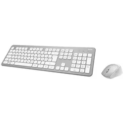 Hama KMW700 Funk Tastatur, Maus-Set  Deutsch, QWERTZ, Windows® Silber, Weiß