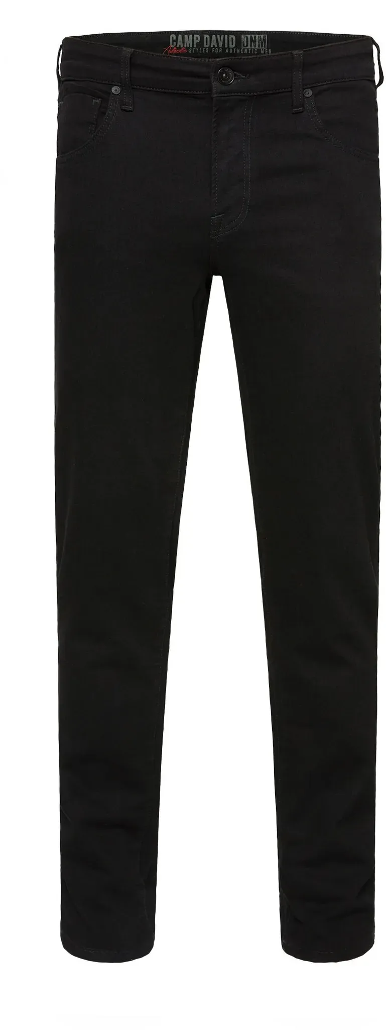 Regular-fit-Jeans CAMP DAVID, Herren, Gr. 32, Länge 34, schwarz, Denim/Jeans, Material: 80% Baumwolle, 17% Polyester, 3% Elasthan, Zusatz: Enthält nichttextile Teile tierischen Ursprungs (Badge), unifarben, regular fit, Jeans, mit hoher Leibhöhe