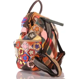 KMISSO City Backpack Pachwork Rucksack Blumen Bunt Himmelblau