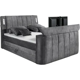 MID.YOU Boxspringbett Dallas m. LED ca. 180x200 cm Anthrazit,