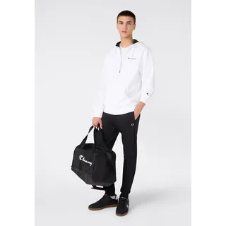 Champion Jogginganzug CHAMPION "SPORTWEAR SWEATSUITS Standard Fit", Herren, Gr. S (44/46), schwarz-weiß (wht, nbk, nbk), Obermaterial: 55% Baumwolle, 45% Polyester, Sportanzüge Jogginganzug, zweiteiliges Set, auch in großen Größen, aus Baumwolle und Polyester