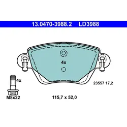 ATE 13.0470-3988.2 Bremsbelagsatz, Scheibenbremse ATE Ceramic