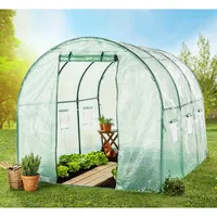 HC Garten & Freizeit Foliengewächshaus Stahl Weiß 6 Fenster