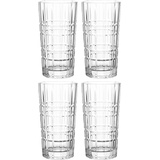 LEONARDO Spiritii Trink-Gläser 4er Set, spülmaschinenfeste Wasser-Gläser, Saft-Gläser mit Schliff, stoßfestes Gläser-Set, 400 ml, 022760
