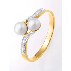 Fingerring LADY Gr. 17, gold (gelbgold 375), Fingerringe, Damen, 17, Gold-Metall-Perlen, Gold, Metall, Perlen