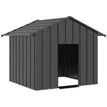 vidaXL Hundehütte Mit Dach 131x101x102 Cm Verzinkter Stahl - Vidaxl