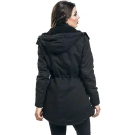 Rock Rebel by EMP Damen schwarze Winterjacke mit Nieten 4XL - 4XL
