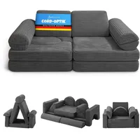 BestLivings Kindersofa modulares Spielsofa 11-teilig Schaumstoff grau