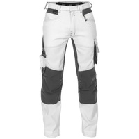 Dassy Arbeitshose Malerhose mit Stretch und Kniepolstertaschen Dynax Painters (1-tlg) grau|weiß lang - 60