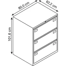 BISLEY Light Hängeregistraturschrank 80 x 62,2 x 101,6 cm schwarz